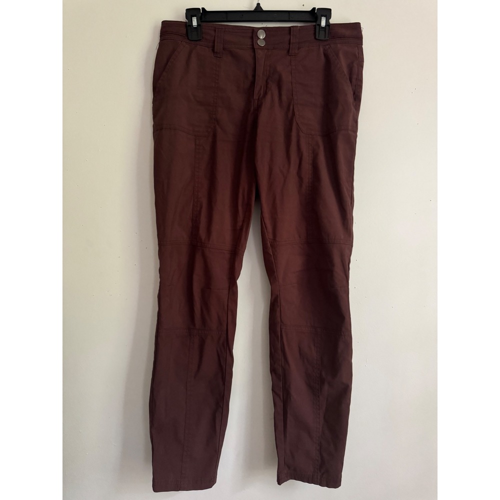 PrAna Womens Slim Fit Organic Cotton Blend Pants Brown Size 8 W43180731